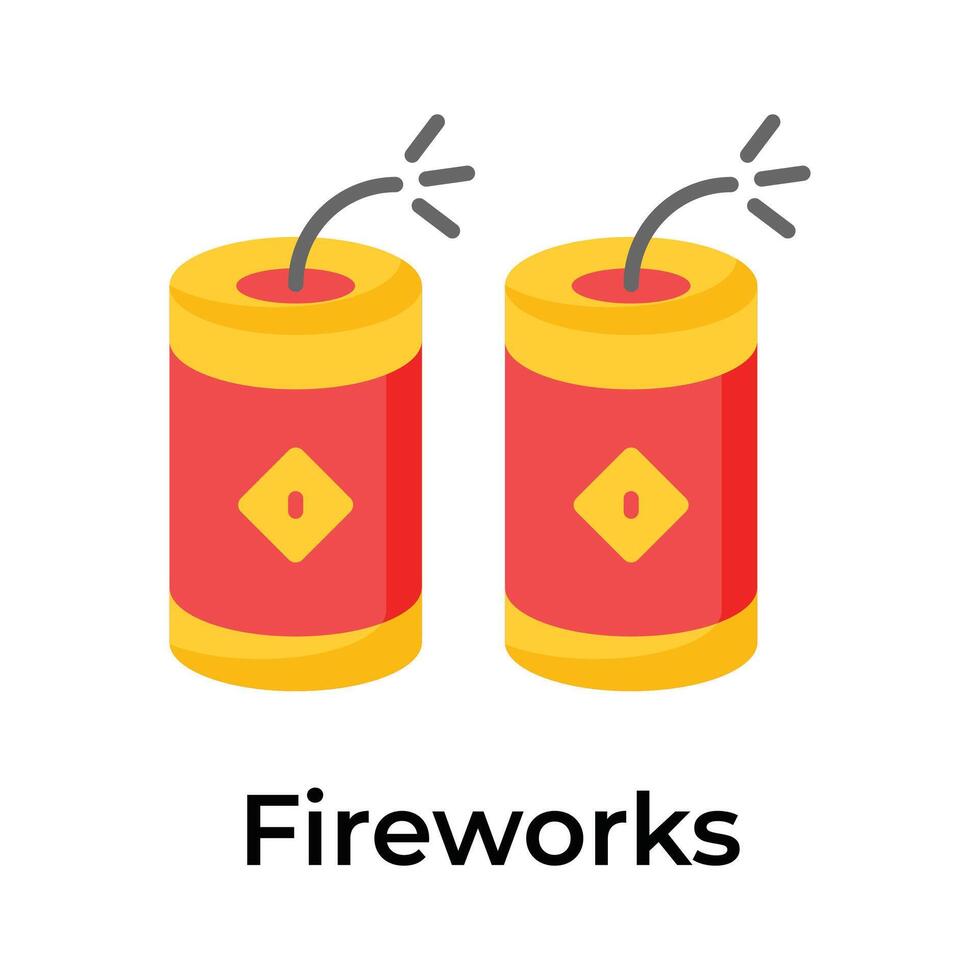 Chinese new year celebration, firecracker vector design, read to use icon