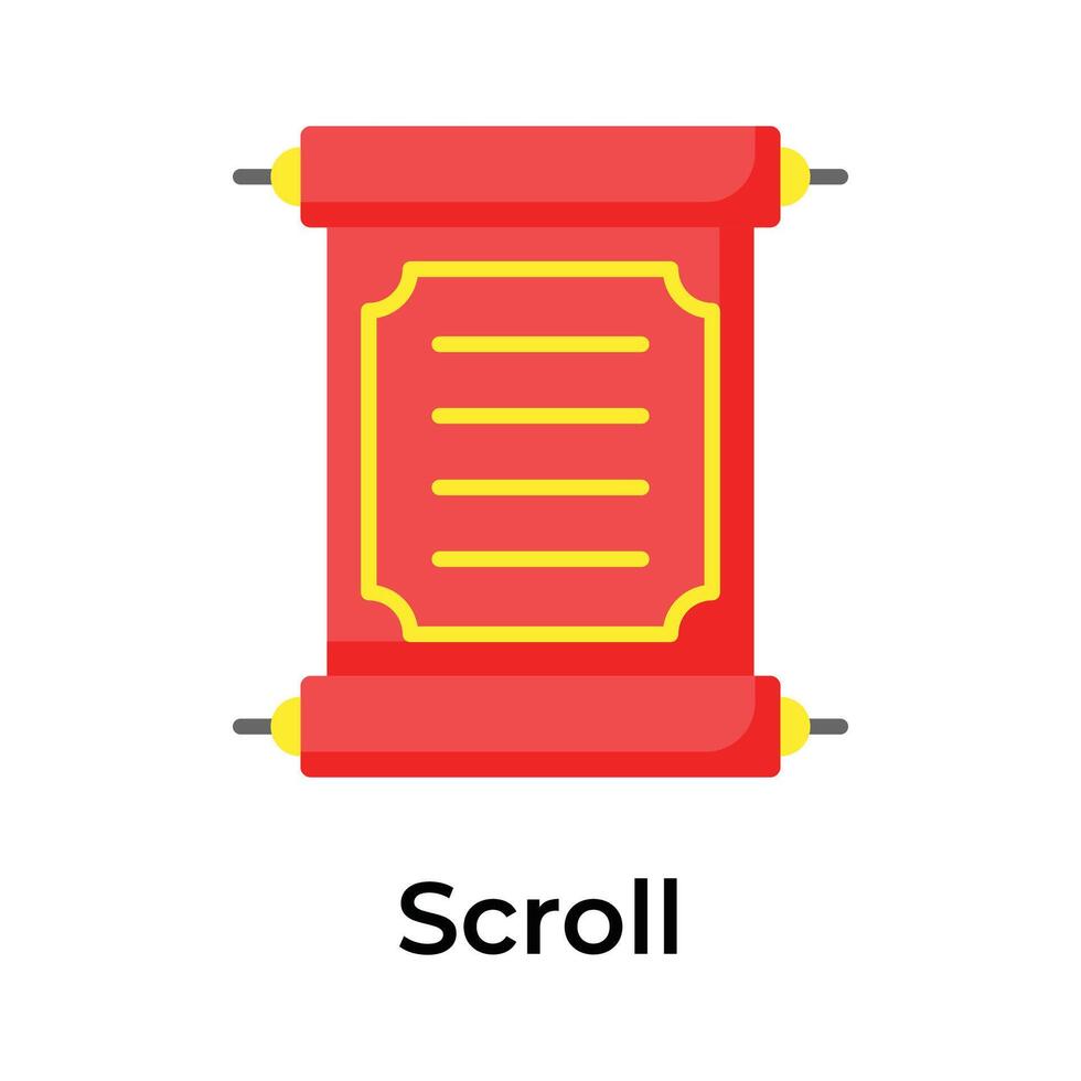 Visually appealing icon of chinese scroll in trendy design style vector