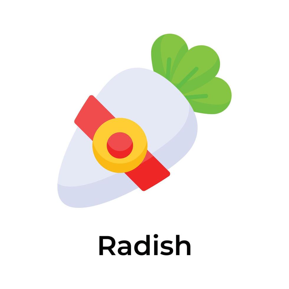 Visually appealing icon of chinese radish in modern and trendy style vector