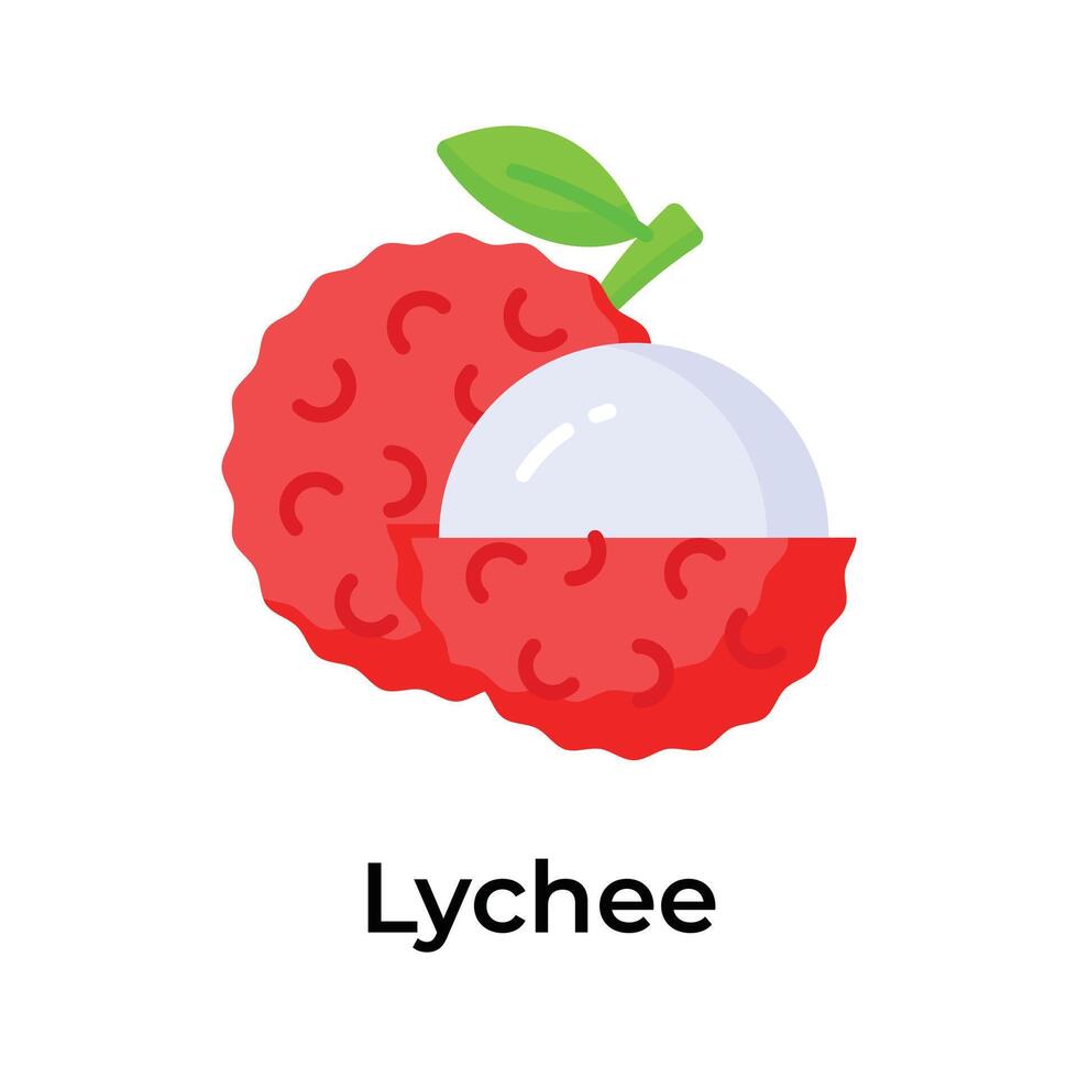 A white pulpy fruit with thin shell around showing lychee, rich taste fruit vector