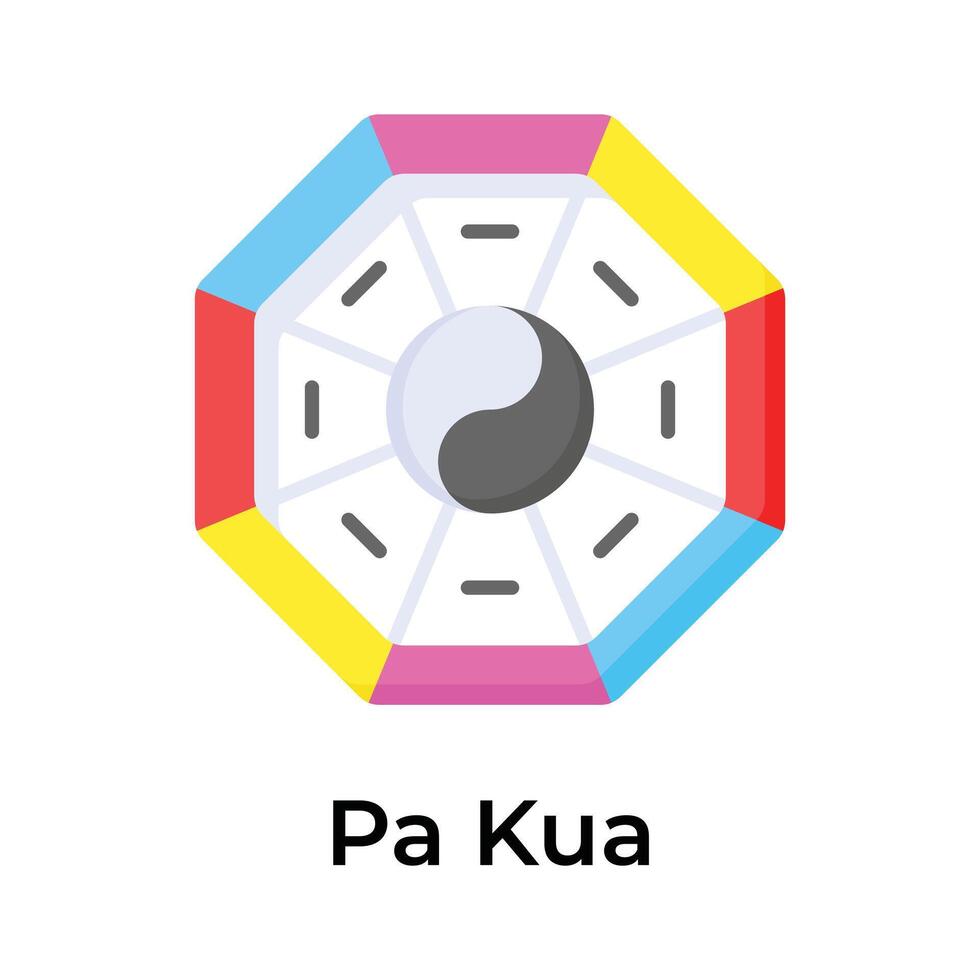 Pa Kua Mirror icon design, ready to use vector editable style