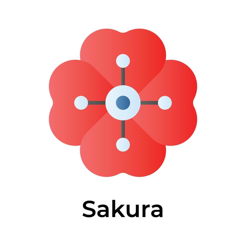 sakura flor vector diseño, Cereza florecer flor icono en moderno estilo