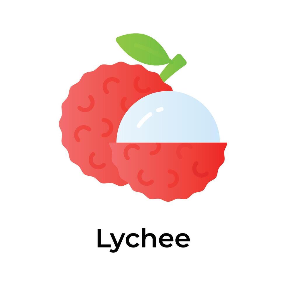 A white pulpy fruit with thin shell around showing lychee, rich taste fruit vector