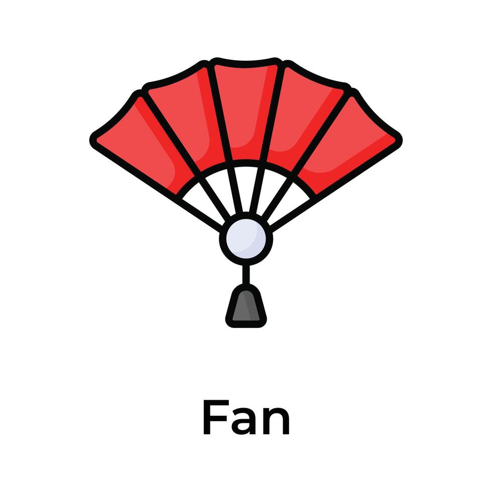 Creatively crafted icon of chinese fan modern design style, ready to use vector