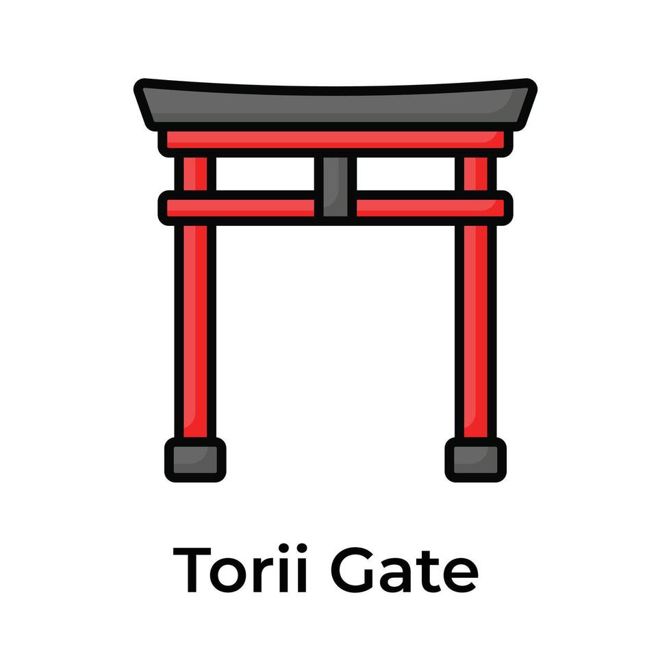 torii portón vector diseño en moderno estilo aislado en blanco antecedentes