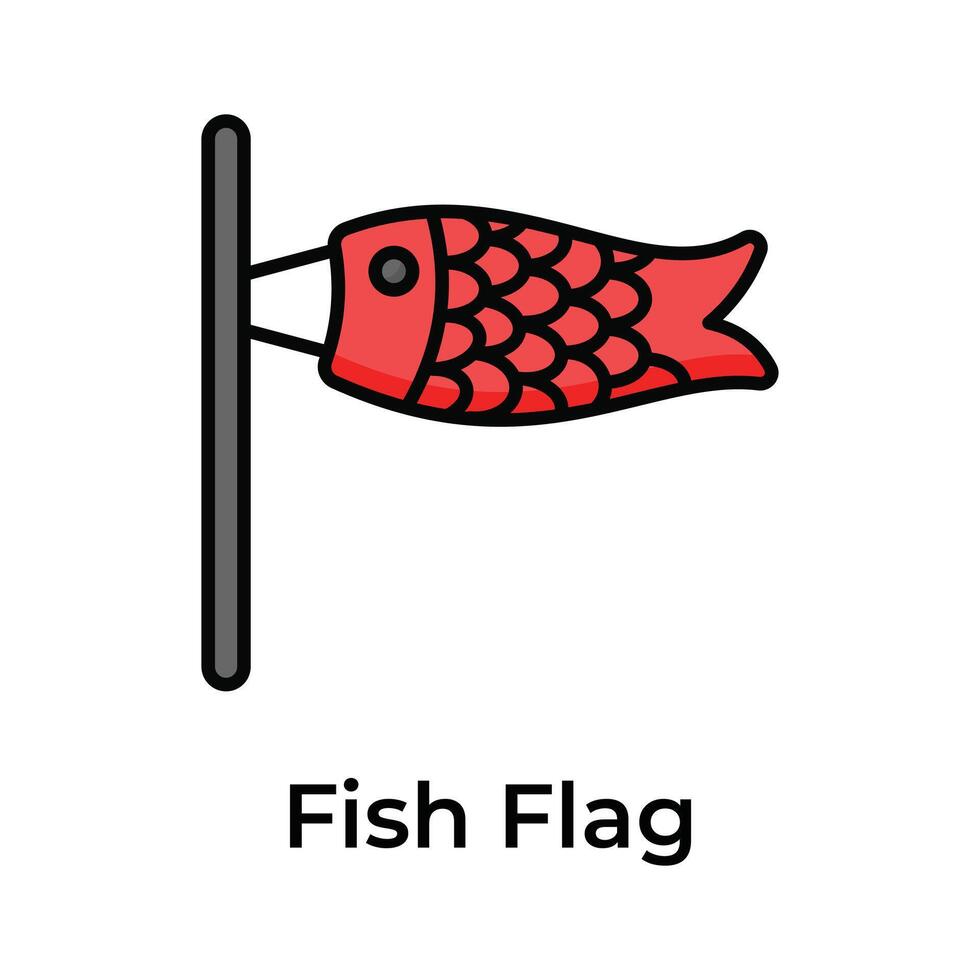 Fish Flag vector design in modern and trendy style