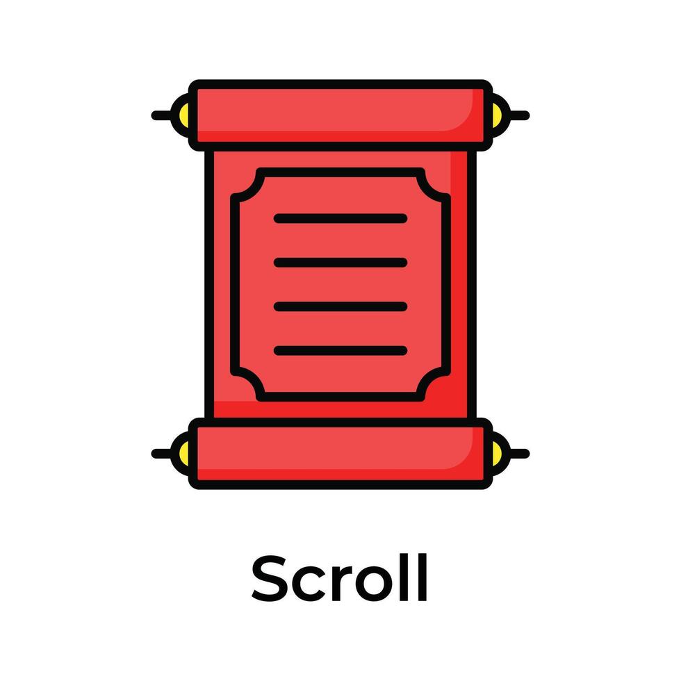 Visually appealing icon of chinese scroll in trendy design style vector