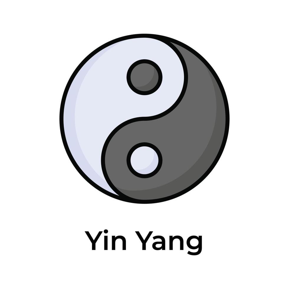 un chino yin yang símbolo vector diseño aislado en blanco antecedentes