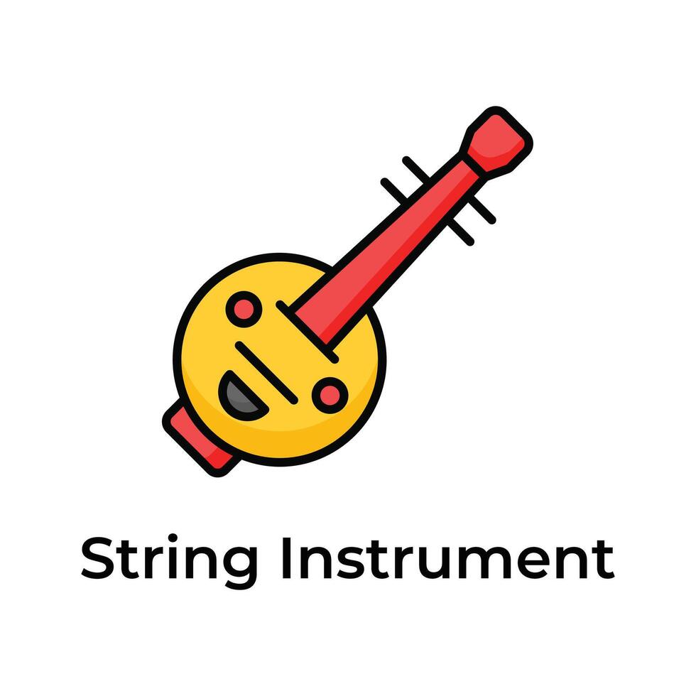 Have a look at this creatively crafted icon of chinese guitar, veena vector design