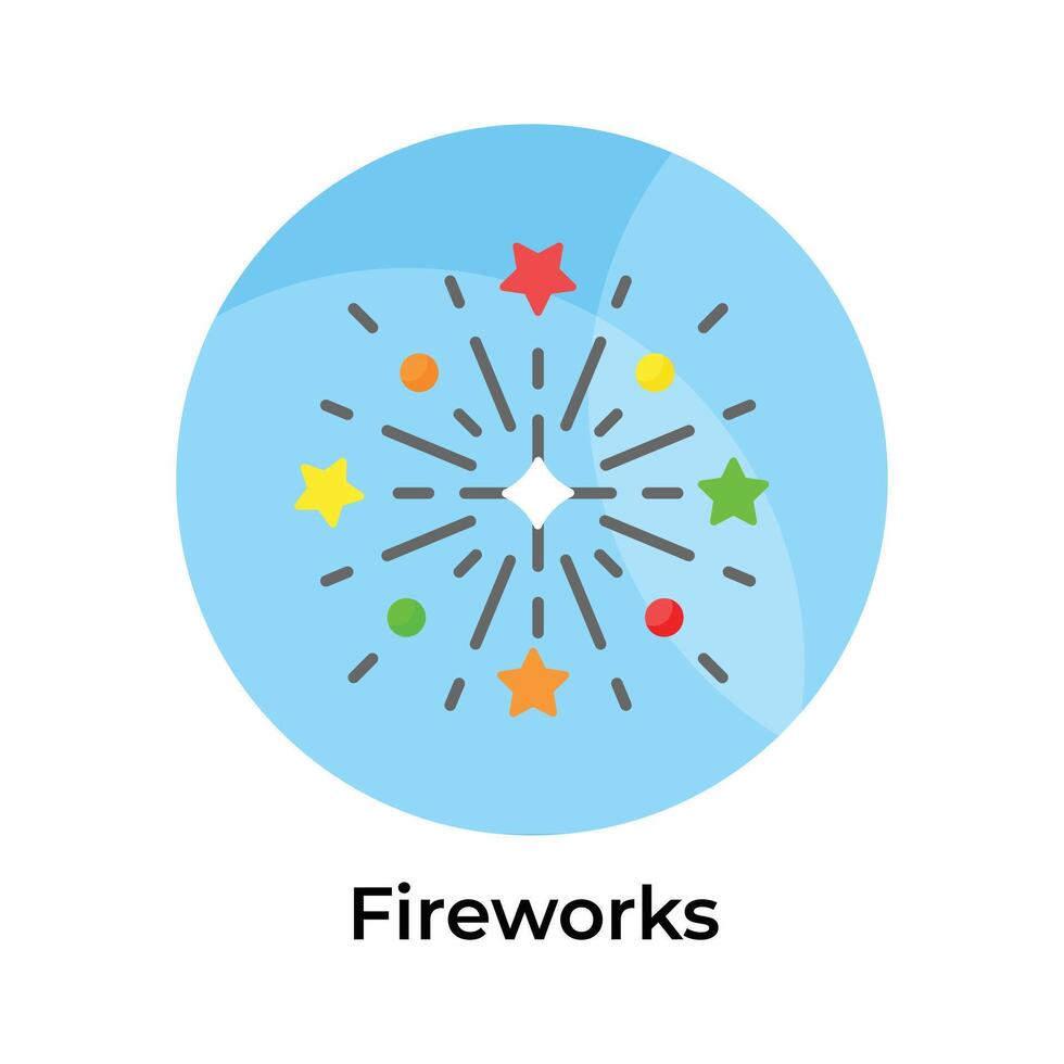 diseño vectorial de celebración de fuegos artificiales, estilo moderno vector