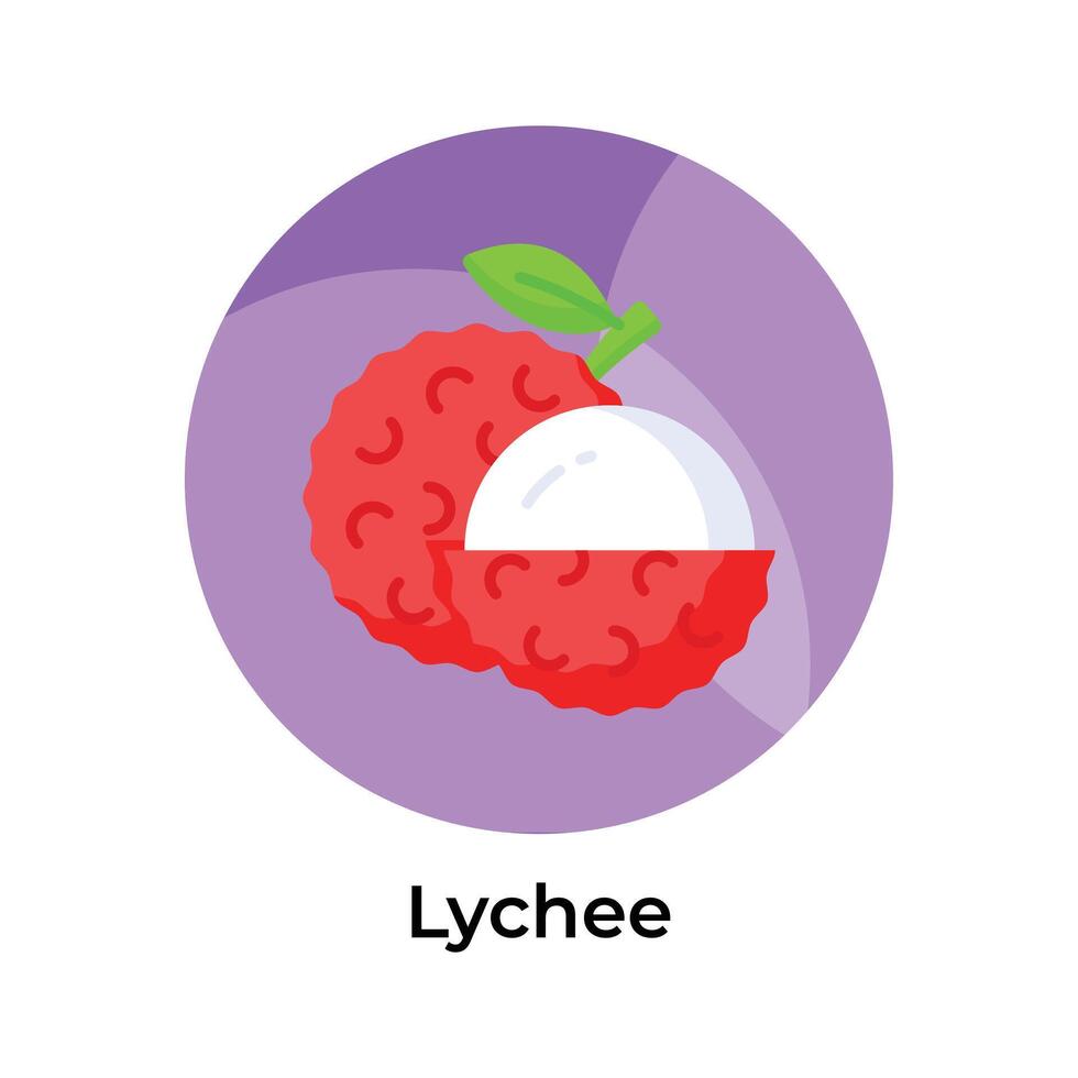 A white pulpy fruit with thin shell around showing lychee, rich taste fruit vector