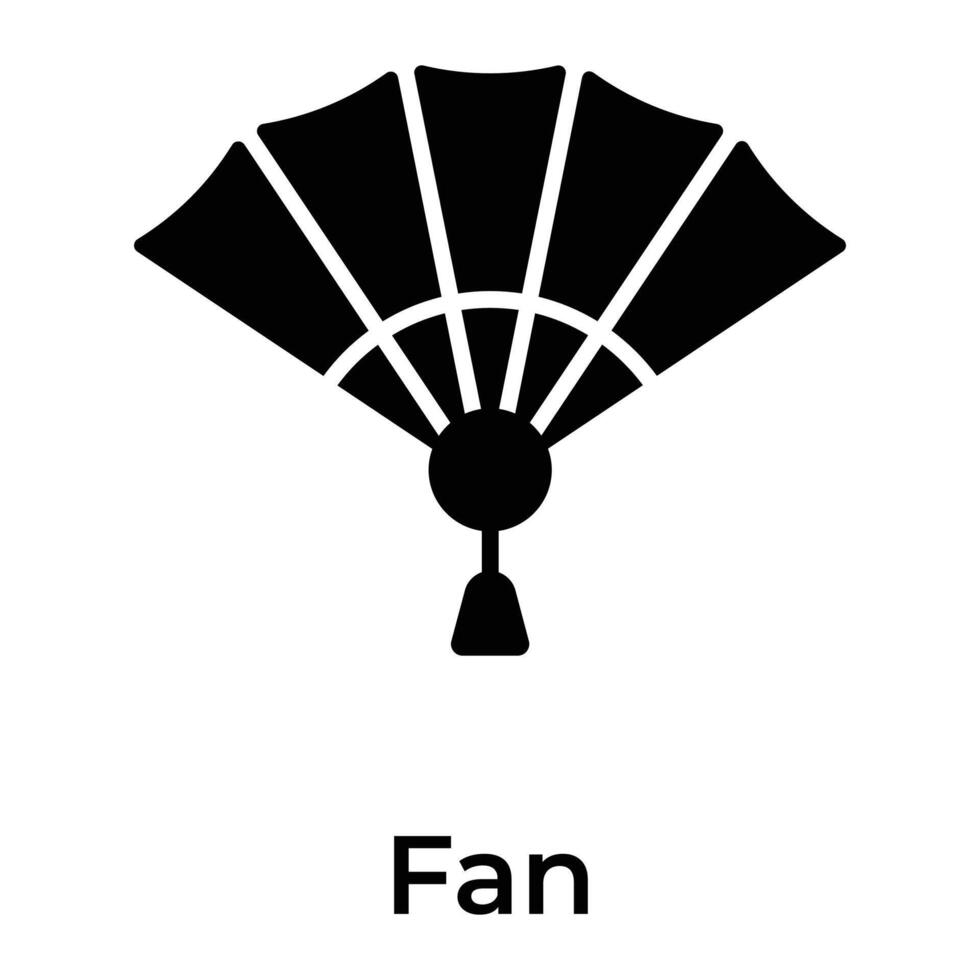 creativamente hecho a mano icono de chino ventilador moderno diseño estilo, Listo a utilizar vector