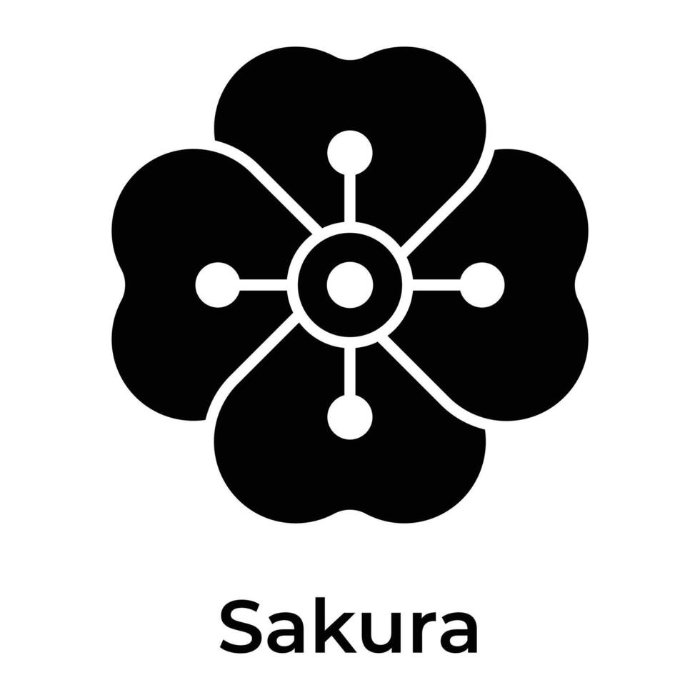 sakura flor vector diseño, Cereza florecer flor icono en moderno estilo