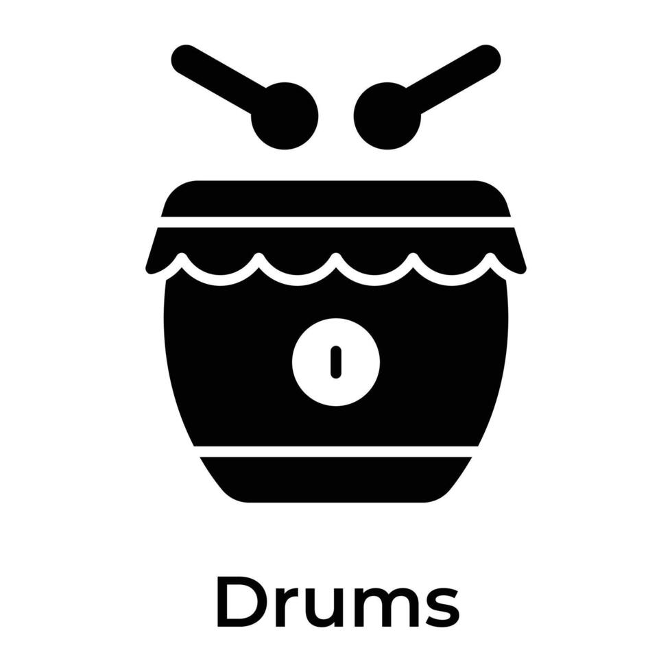 Chinese Traditional Musical Drum with rattles vector design, editable icon