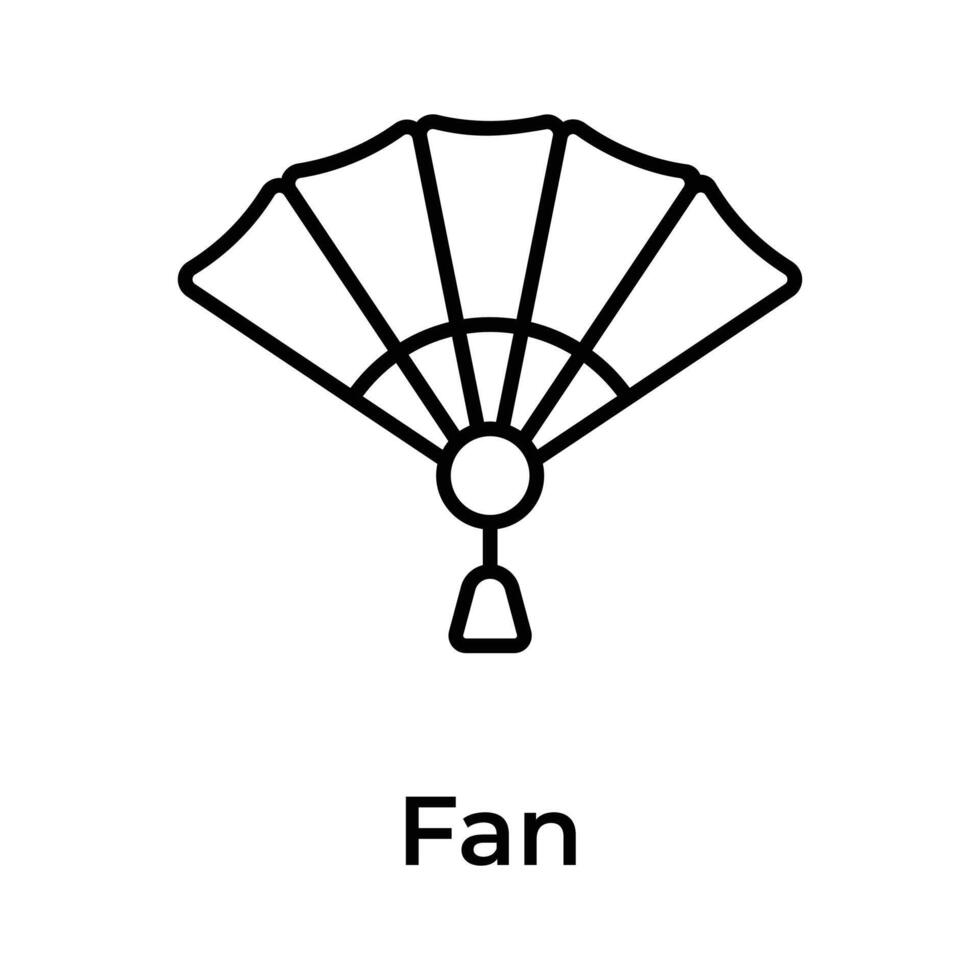 Creatively crafted icon of chinese fan modern design style, ready to use vector