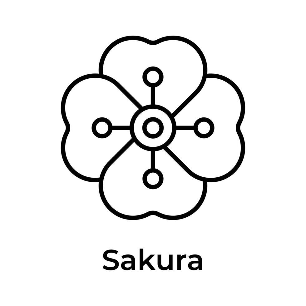 Sakura flower vector design, cherry blossom flower icon in modern style