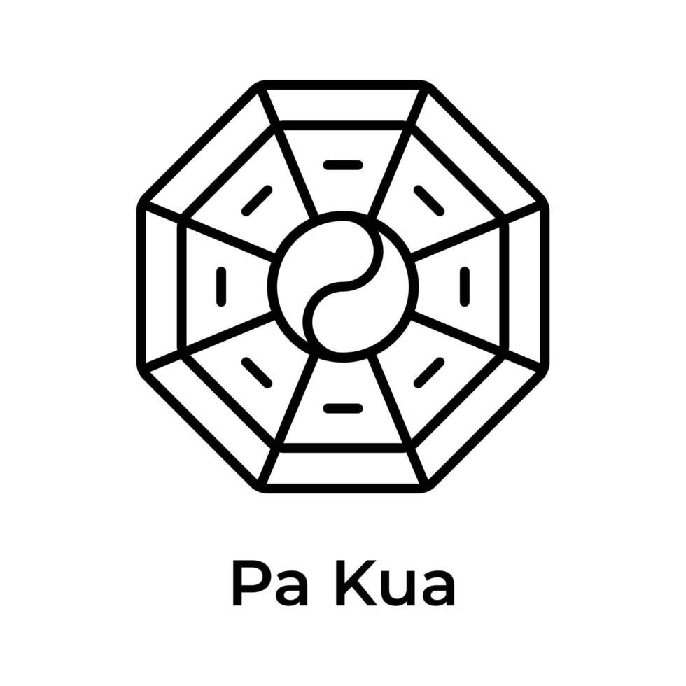 Pa Kua Mirror icon design, ready to use vector editable style