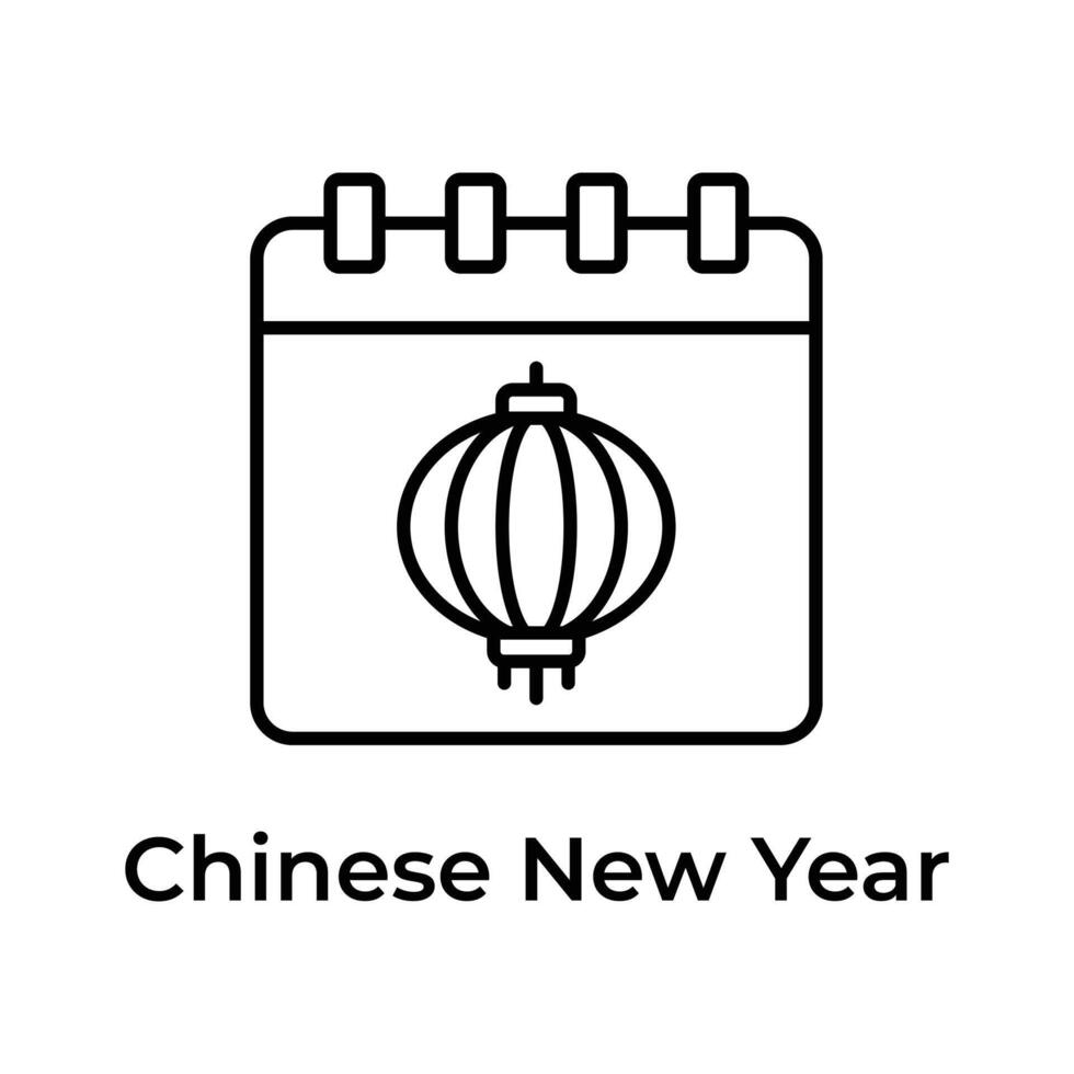 Premium icon of chinese new year calendar in modern style vector