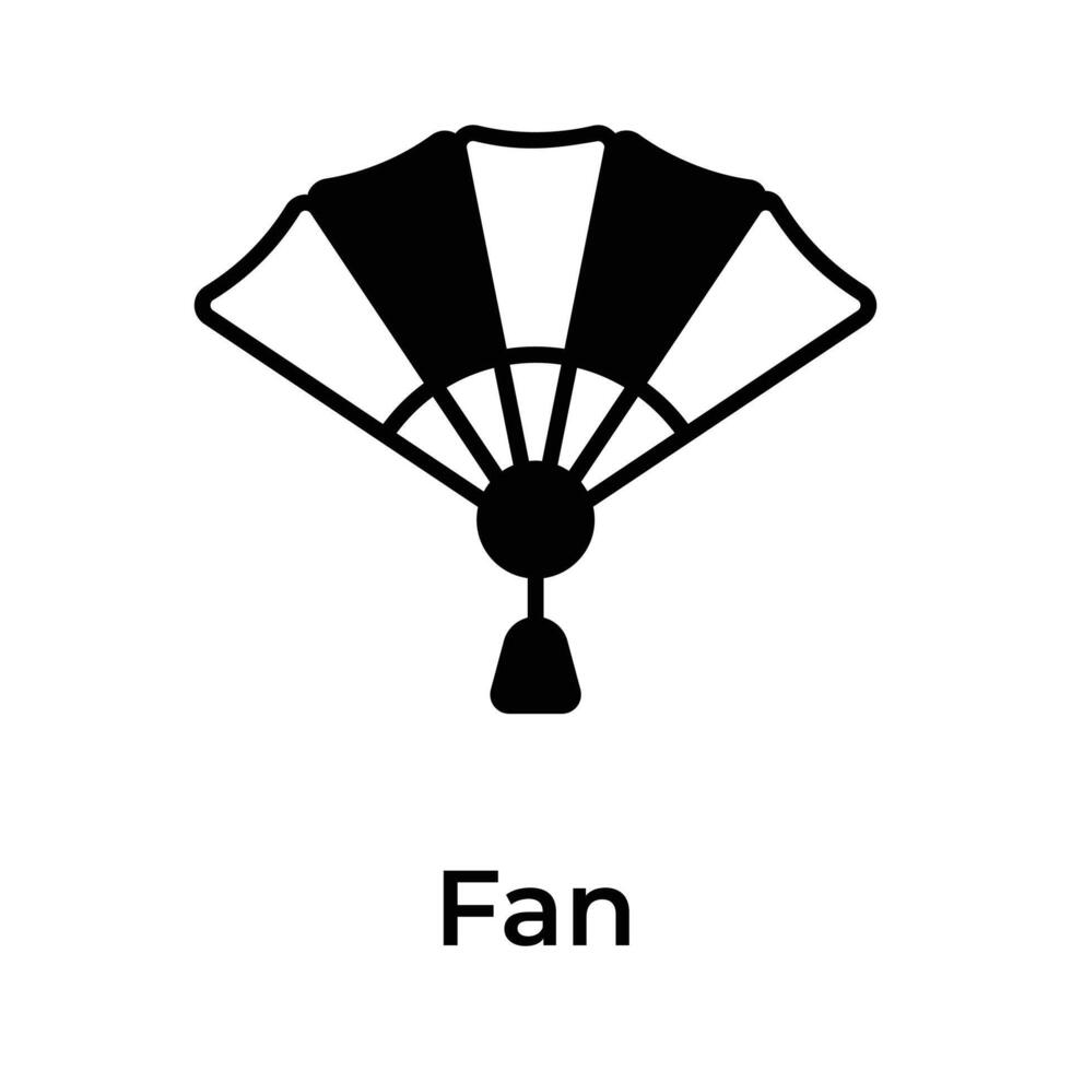 Creatively crafted icon of chinese fan modern design style, ready to use vector