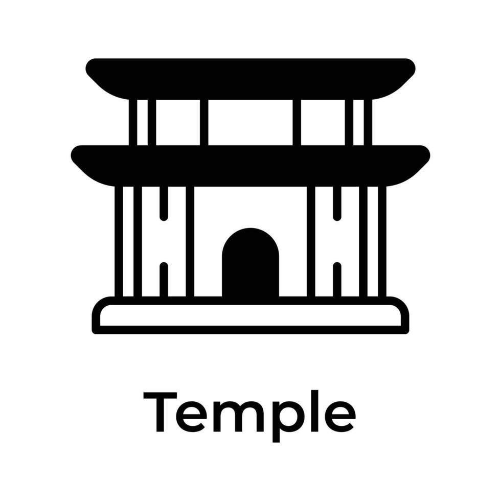 Chinese religious building vector design, chinese temple icon