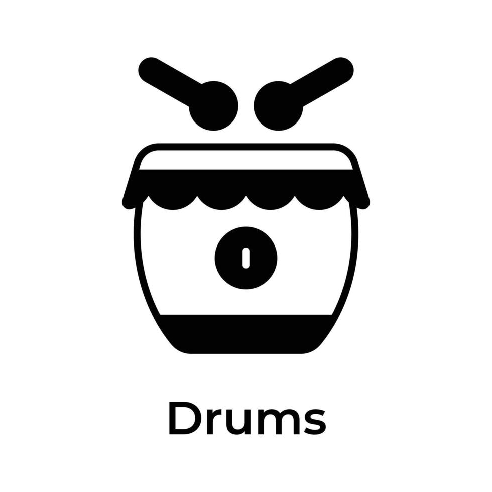 Chinese Traditional Musical Drum with rattles vector design, editable icon