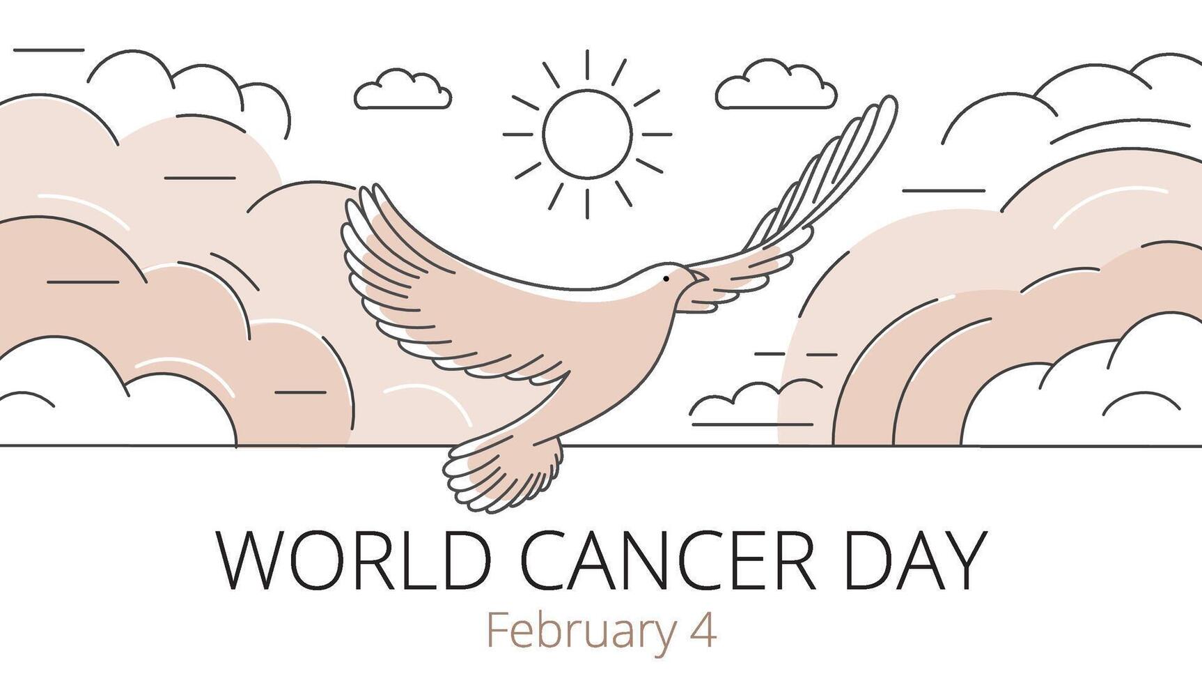 mundo cáncer día bandera, vector ilustración