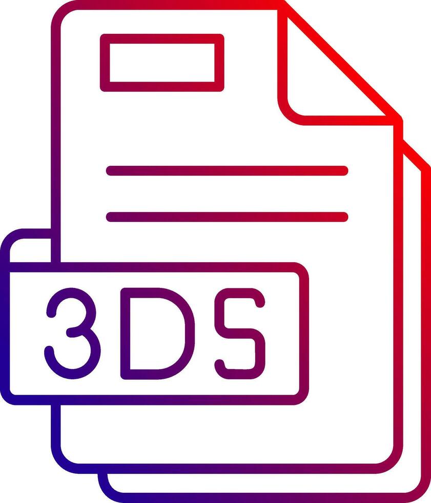 3ds línea degradado icono vector