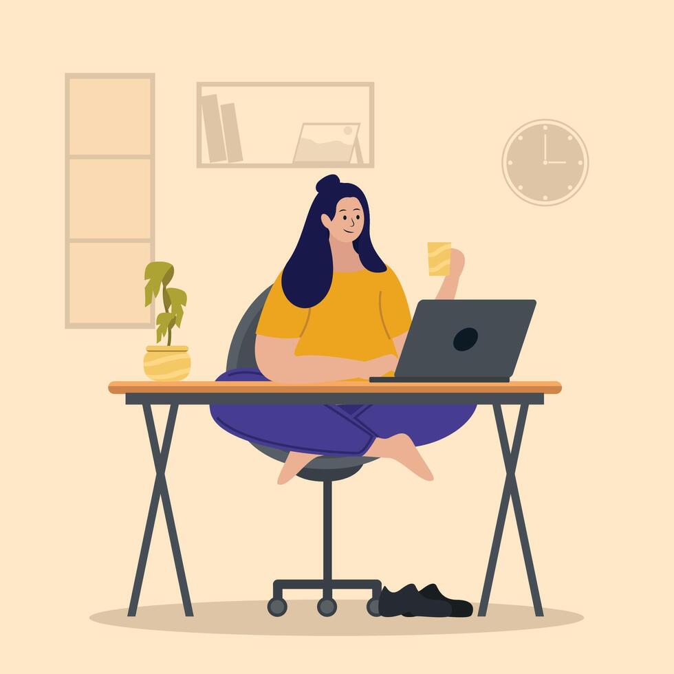 Working Woman Character vector illustration