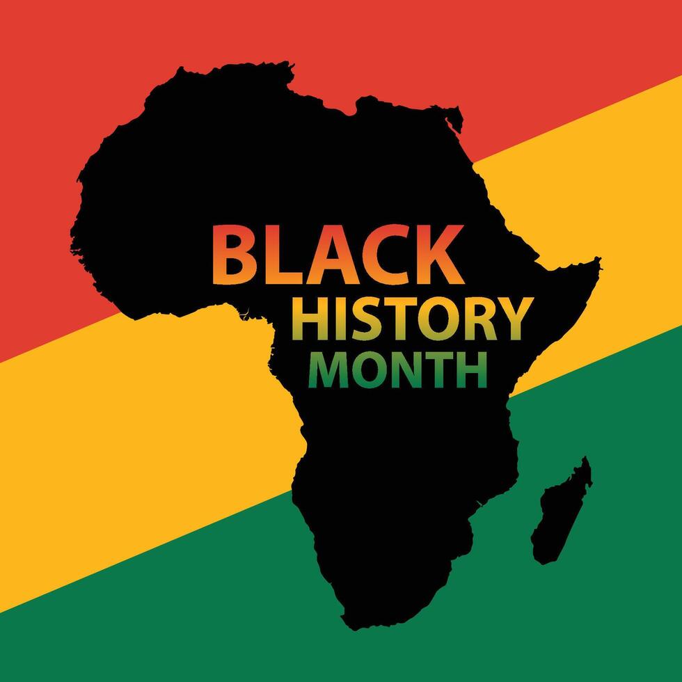 Black history month illustration with Africa map vector illustration