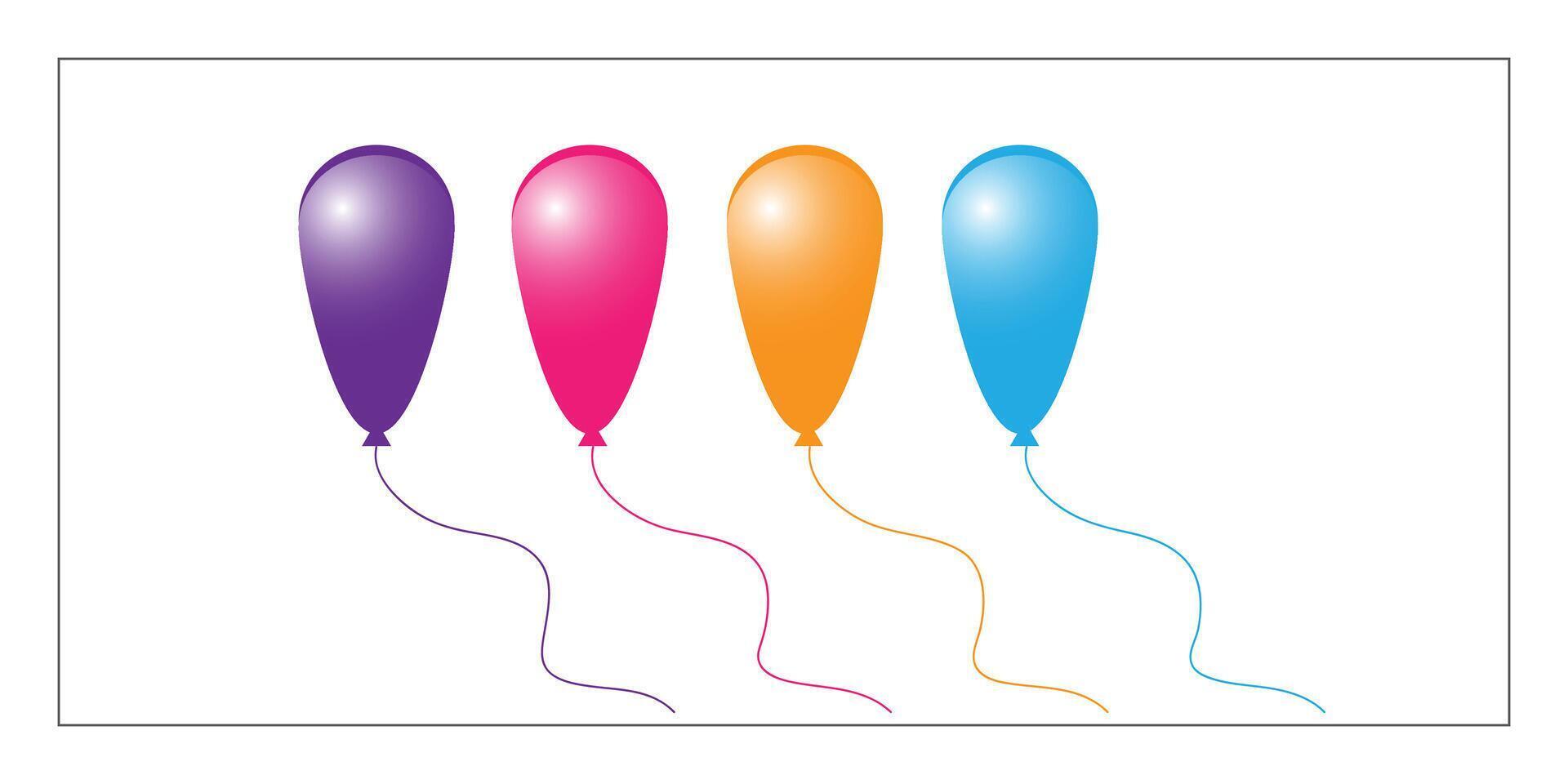 Vector colorful balloons vector clip art design