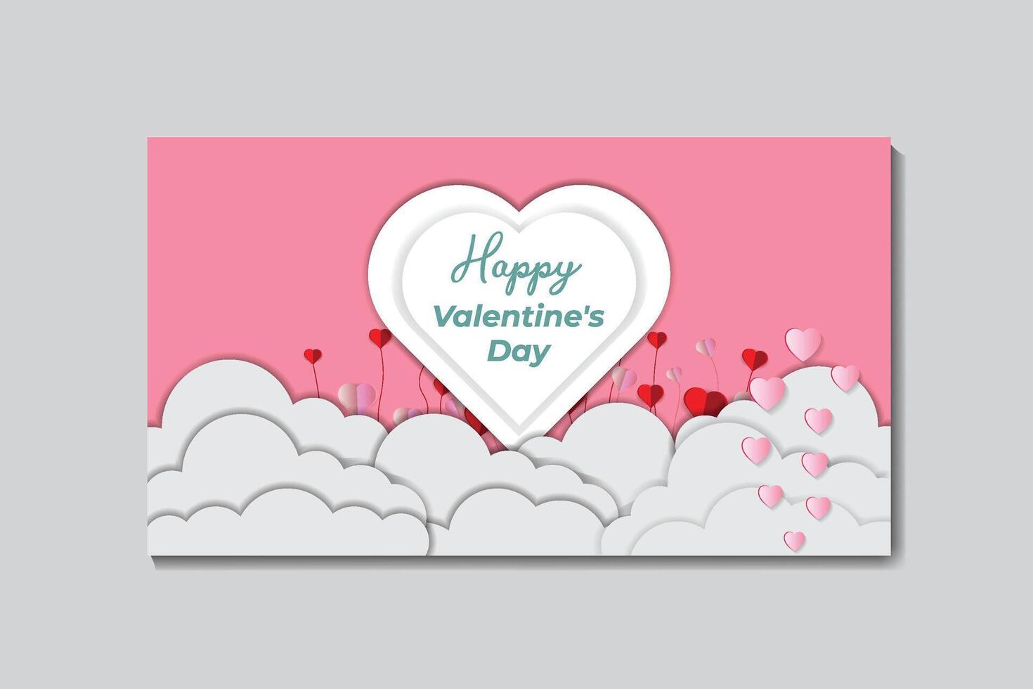 Vector Valentine's day greeting card templates with realistic of beautiful stylish love on background