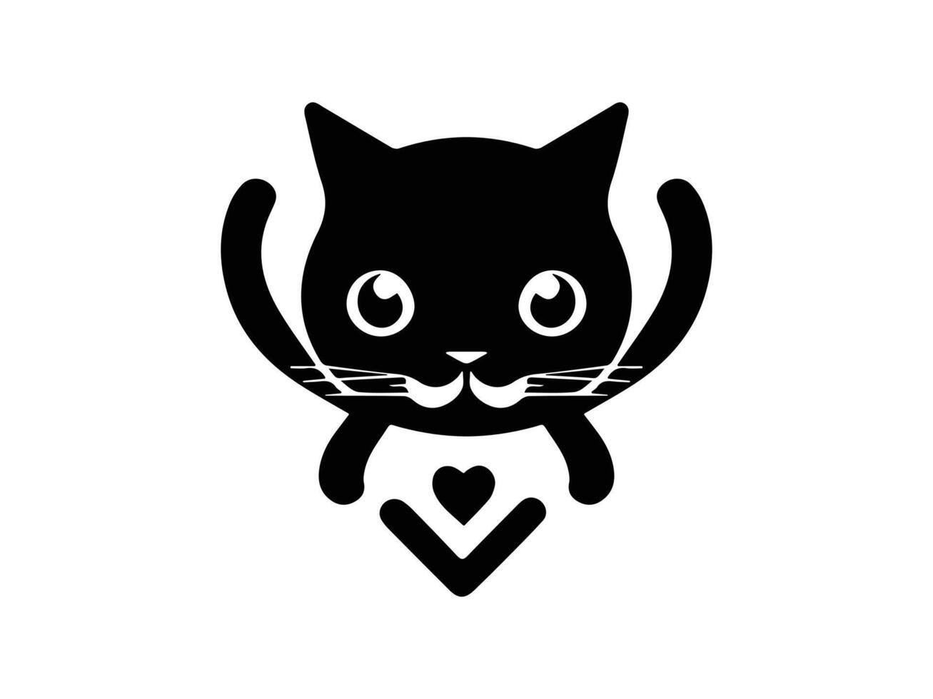 gato logo diseño icono símbolo vector modelo