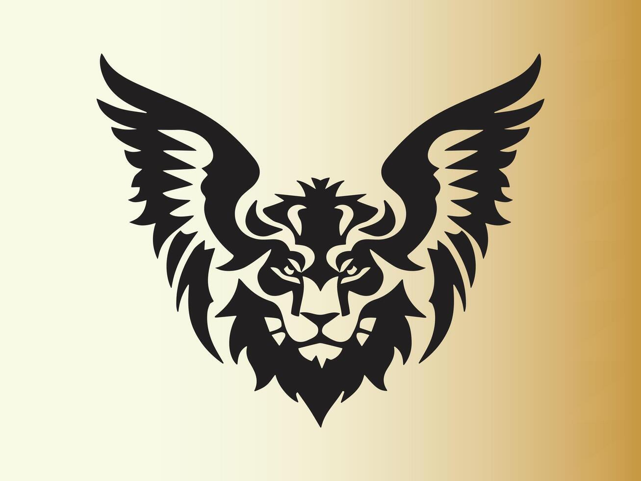 Angel lion logo design icon symbol vector illustration.