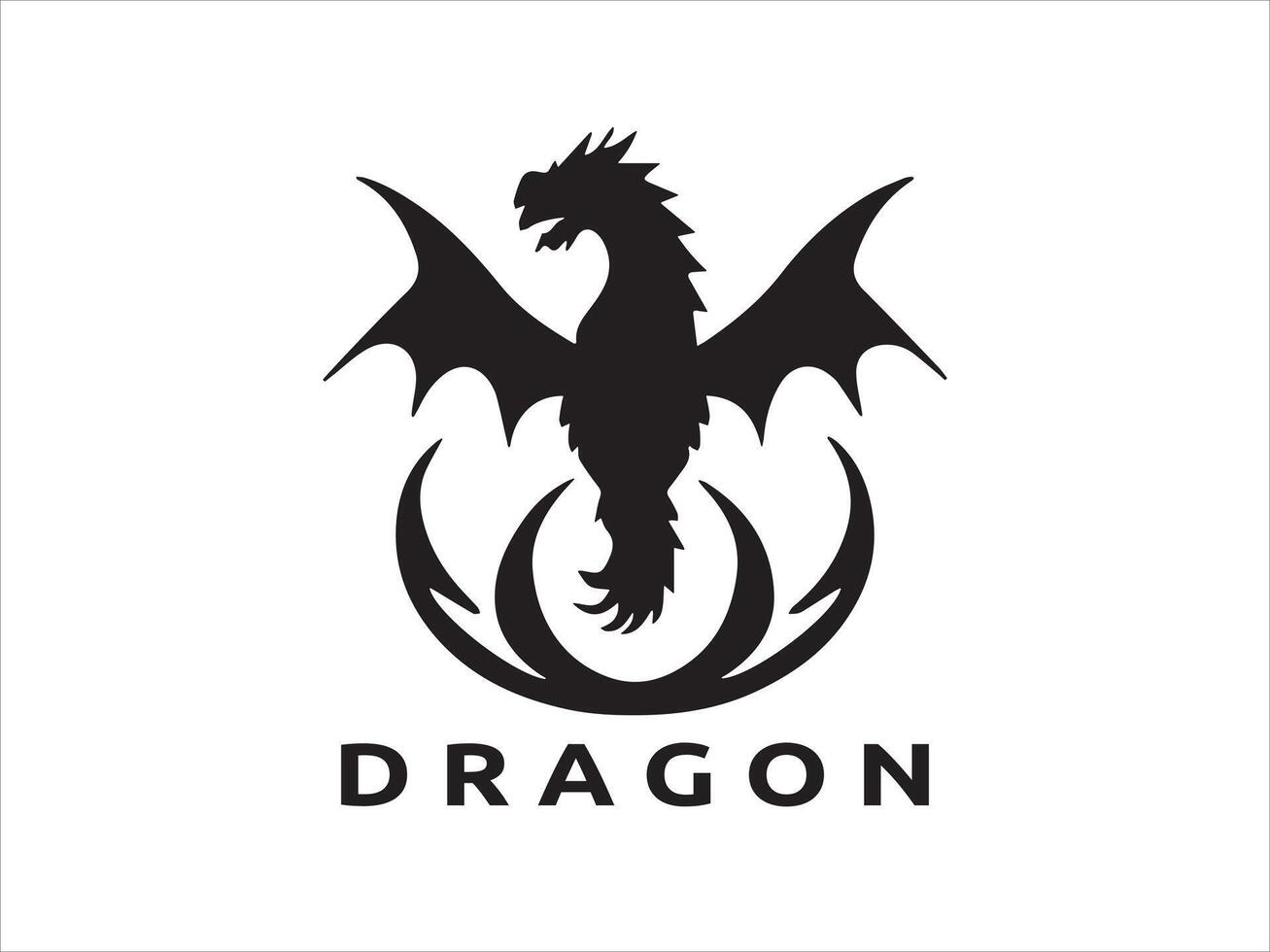 Dragon logo design icon symbol vector template.
