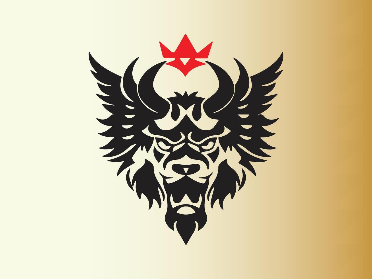 Angel lion logo design icon symbol vector illustration.