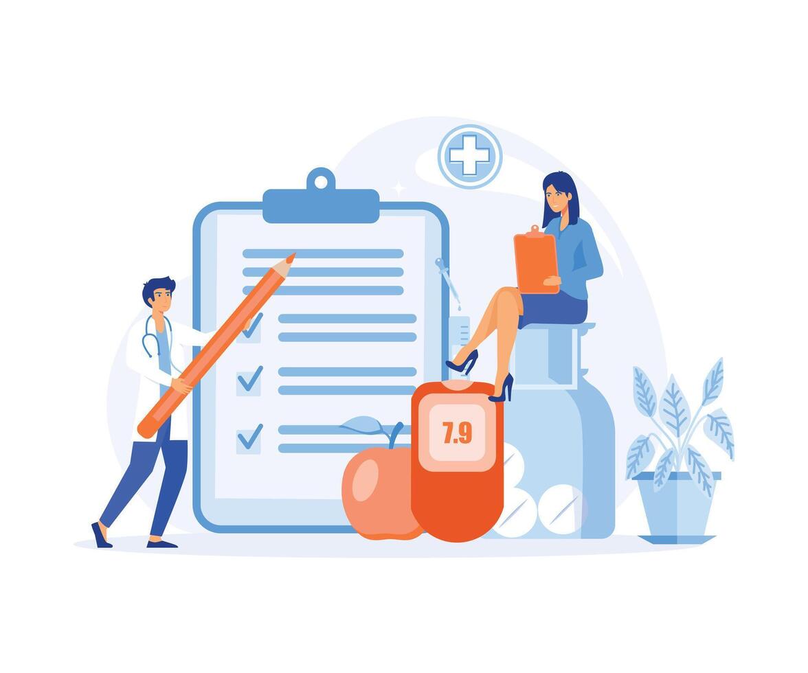 World diabetes day banner. Medicine diabetes concept.  flat vector modern illustration
