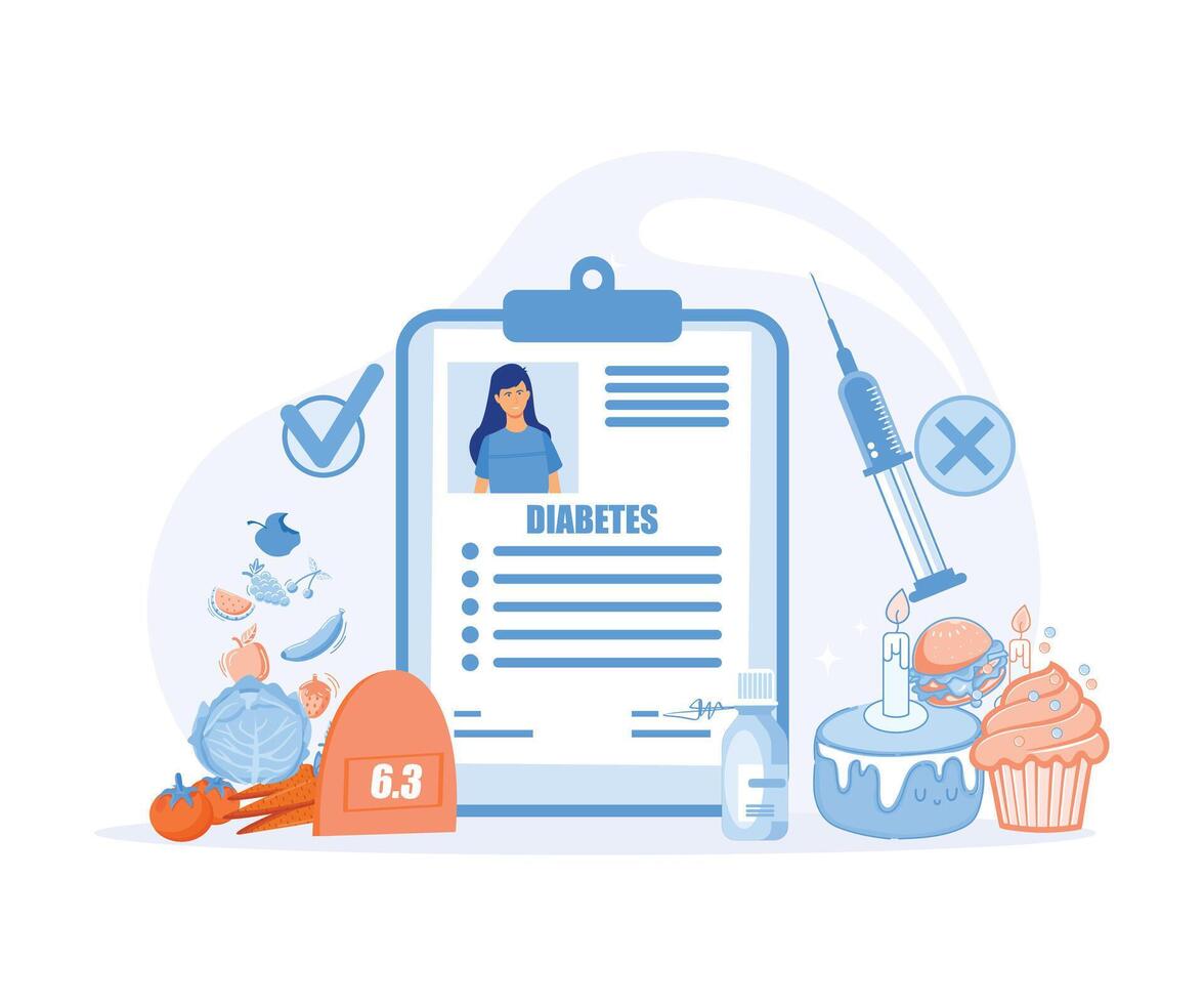 Glucometer for sugar level blood test with drodern.   flat vector modern illustration