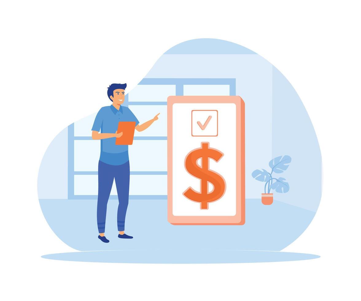 Man investing money in self development, knowledge and education ...