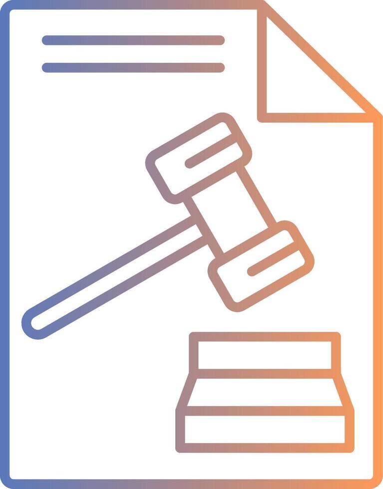 Law Line Gradient Icon vector