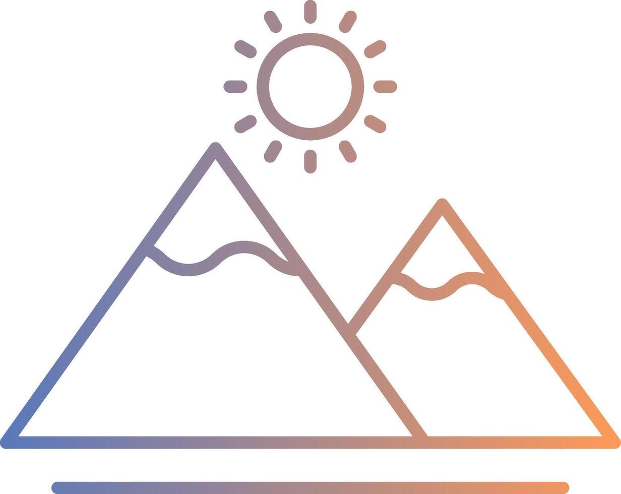 Mountain Line Gradient Icon vector