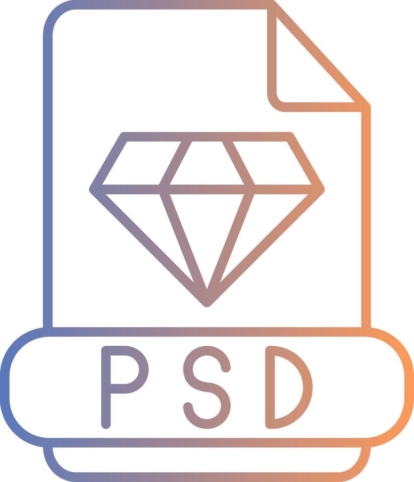 Psd Line Gradient Icon vector