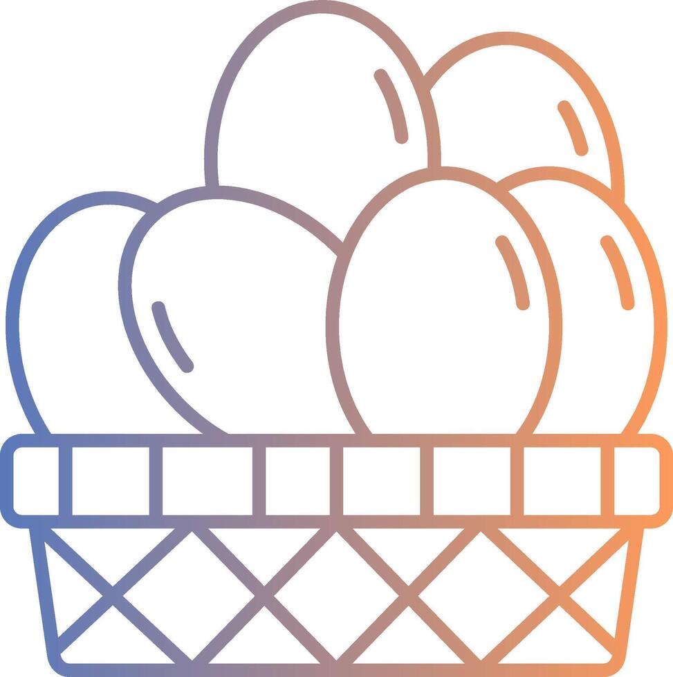 Eggs Basket Line Gradient Icon vector