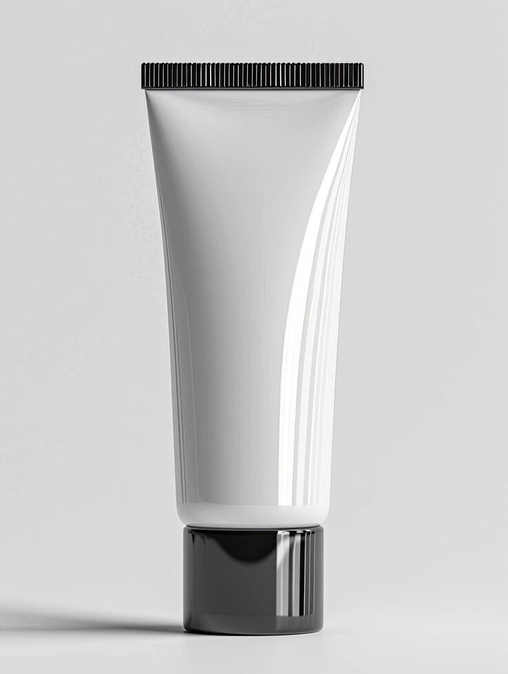 AI generated Skincare Tube on Minimalist White Background photo