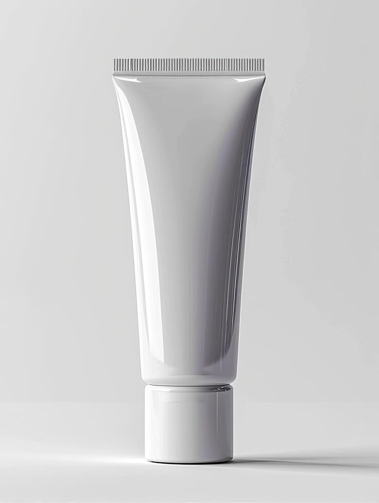 AI generated Minimalist Skincare Tube on White Background photo