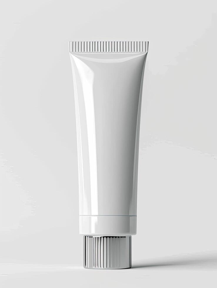 AI generated Minimalist Skincare Tube on Plain Background photo