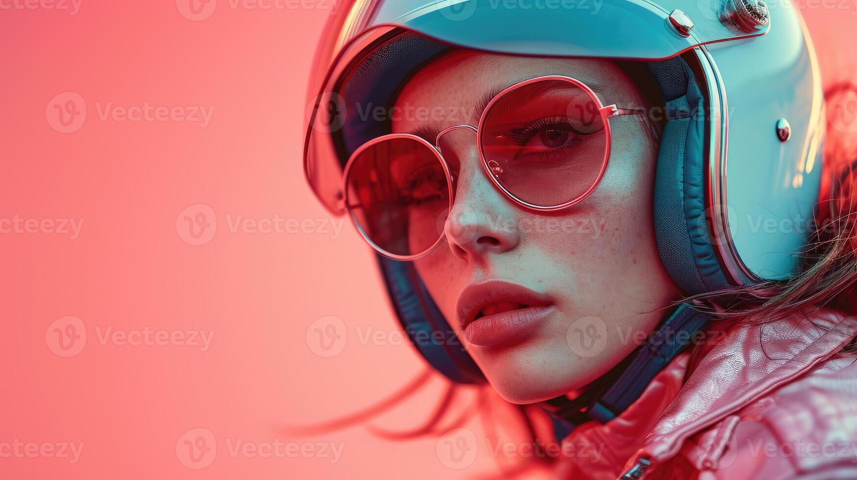 AI generated Jackets and Helmets in Space Women's Futuristic Styles, suitable for magazine covers, wallpapers, websites, and advertisements. photo