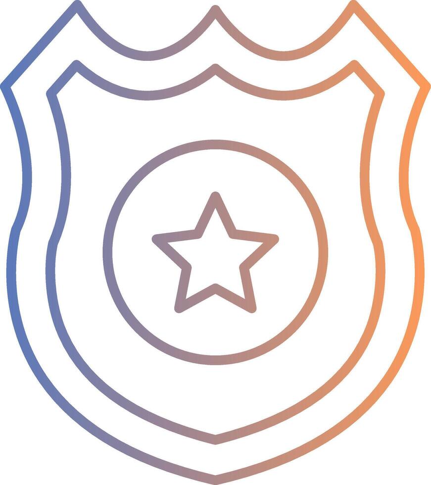 Police Badge Line Gradient Icon vector