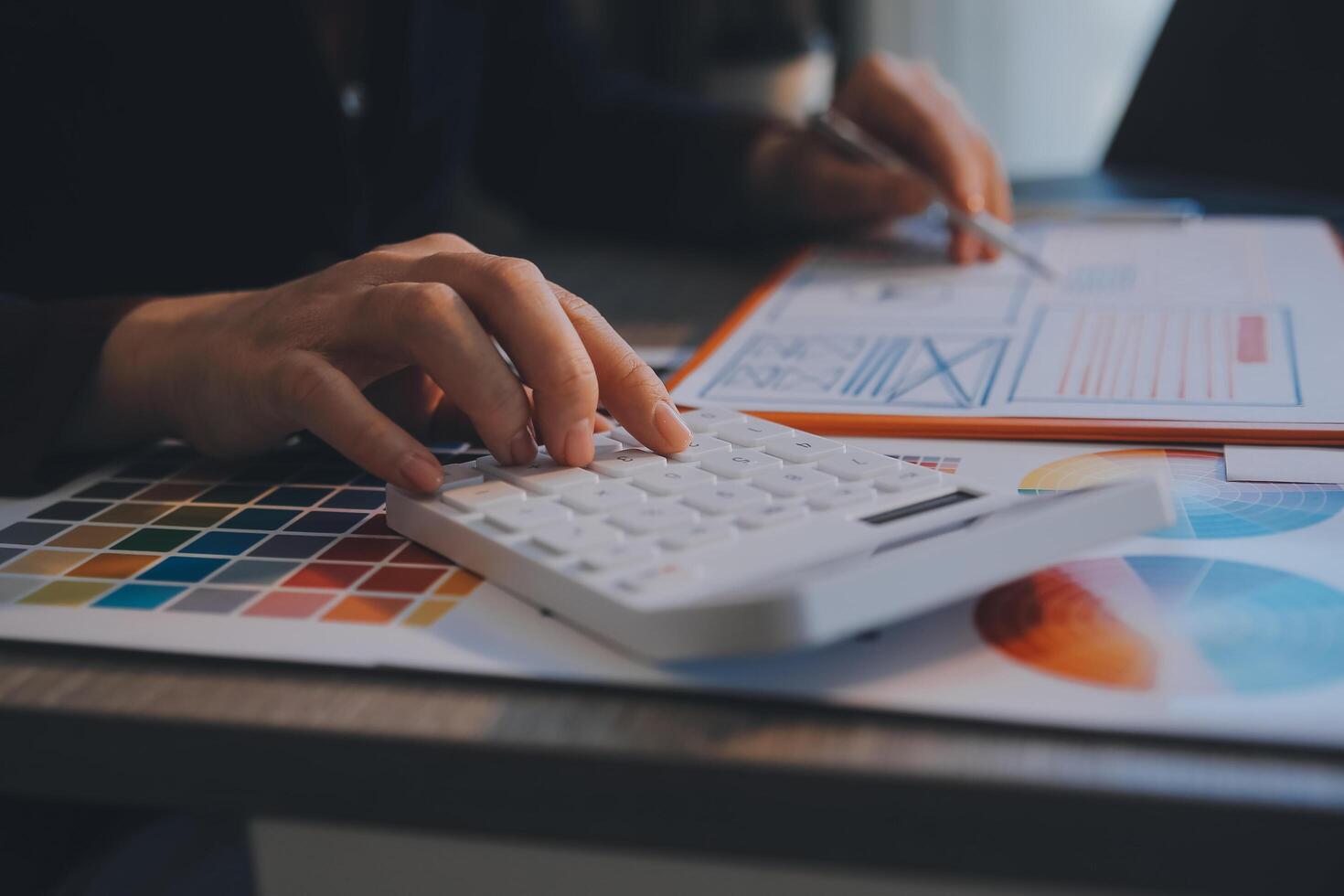 UX UI design process for modish mobile application and website . Creative prototype of wireframe for professional app developer . photo