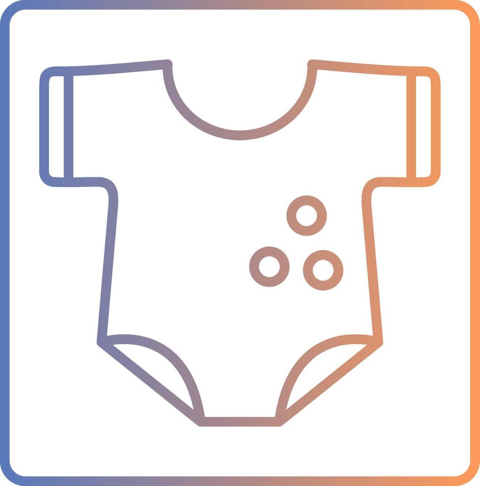 Baby Clothes Line Gradient Icon vector