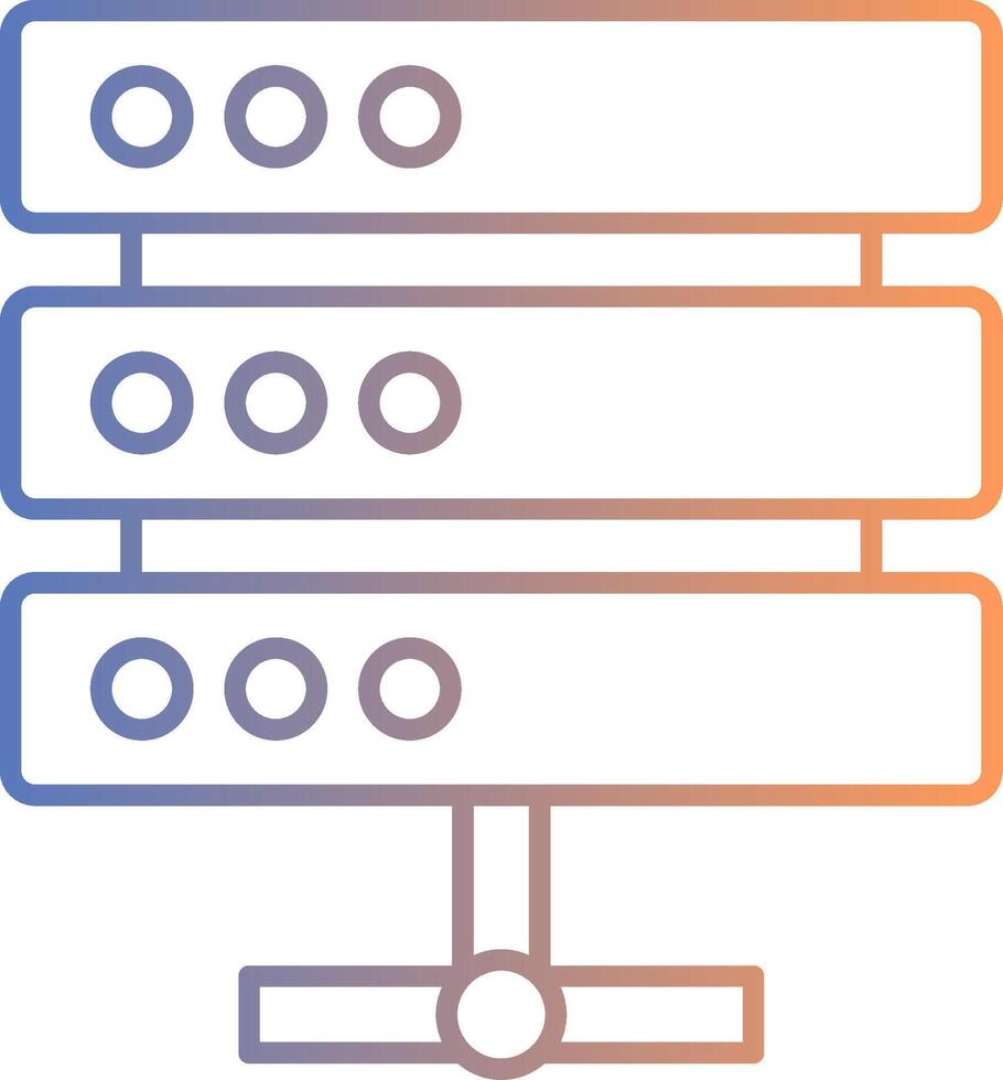 Server Line Gradient Icon vector